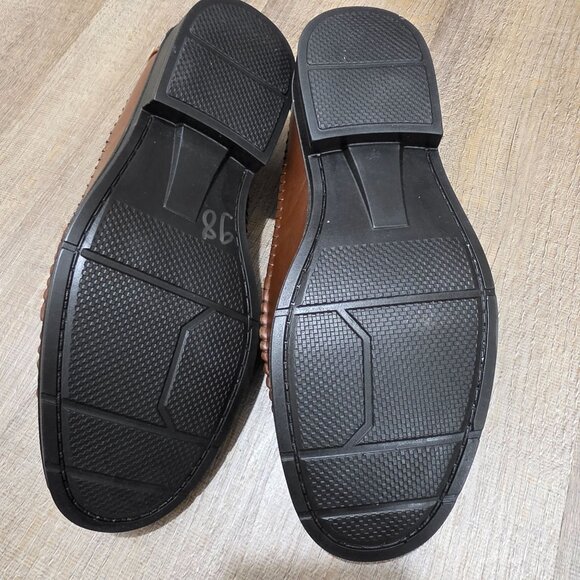 Men’s Brown Slip-On Loafers Tassel Moc Toe Comfort Memory Foam Size 10 - Picture 6 of 11